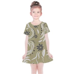 Folk Flowers Pattern Floral Surface Design Seamless Pattern Kids  Simple Cotton Dress by Eskimos