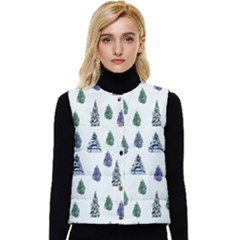 Coniferous Forest Women s Short Button Up Puffer Vest by SychEva