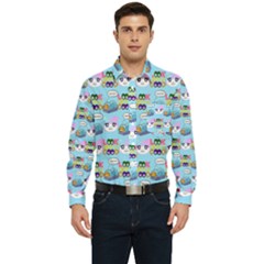 Look Cat Men s Long Sleeve Pocket Shirt  by Sparkle