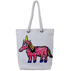 Unicorn Sketchy Style Drawing Full Print Rope Handle Tote (small) by dflcprintsclothing