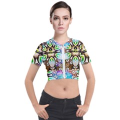 375 Chroma Digital Art Custom Short Sleeve Cropped Jacket by Drippycreamart