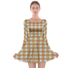 Geometry Long Sleeve Skater Dress by Sparkle