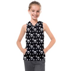 Skullmusician Kids  Sleeveless Hoodie by Sparkle