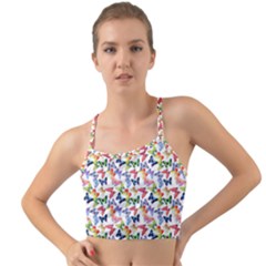 Multicolored Butterflies Mini Tank Bikini Top by SychEva