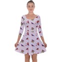 Bullfinches Sit On Branches Quarter Sleeve Skater Dress View1