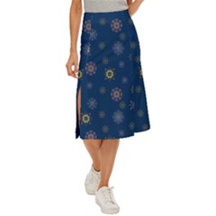 Magic Snowflakes Midi Panel Skirt by SychEva