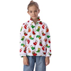 Christmas Socks  Kids  Half Zip Hoodie by SychEva