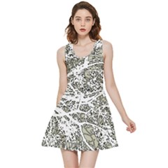 Linear Art Botanic Illustration Inside Out Reversible Sleeveless Dress by dflcprintsclothing