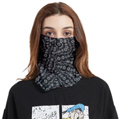 Black And White Modern Intricate Ornate Pattern Face Covering Bandana (two Sides) by dflcprintsclothing