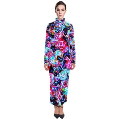 Neon Floral Turtleneck Maxi Dress by 3cl3ctix