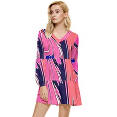 Painted Marble Tiered Long Sleeve Mini Dress by 3cl3ctix