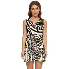 Faux Baroque Print Tiered Sleeveless Mini Dress by 3cl3ctix