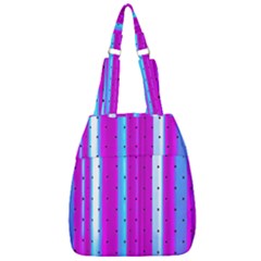 Warped Stripy Dots Center Zip Backpack by essentialimage365