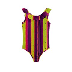 Warped Stripy Dots Kids  Frill Swimsuit by essentialimage365