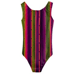 Warped Stripy Dots Kids  Cut-out Back One Piece Swimsuit by essentialimage365