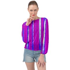 Warped Stripy Dots Banded Bottom Chiffon Top by essentialimage365