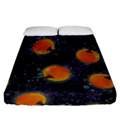 Space Pumpkins Fitted Sheet (queen Size) by SychEva