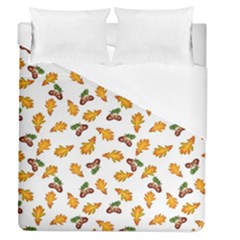 Oak Leaves And Acorns Duvet Cover (queen Size) by SychEva