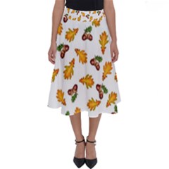 Oak Leaves And Acorns Perfect Length Midi Skirt by SychEva