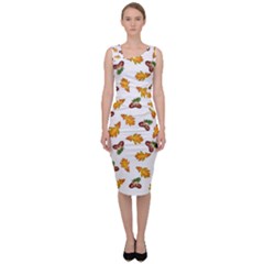 Oak Leaves And Acorns Sleeveless Pencil Dress by SychEva