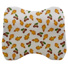 Oak Leaves And Acorns Velour Head Support Cushion by SychEva