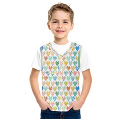 Multicolored Hearts Kids  Basketball Tank Top by SychEva