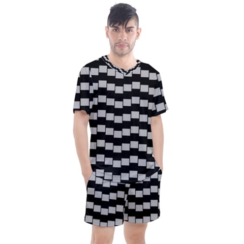 Illusion Blocks Men s Mesh Tee And Shorts Set by Sparkle