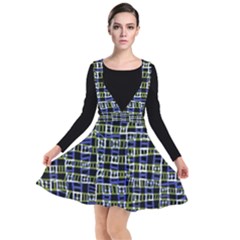 Blocks Illusion Plunge Pinafore Dress by Sparkle