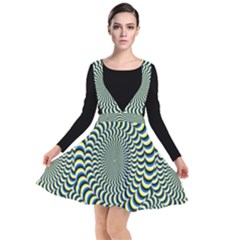 Illusion Waves Pattern Plunge Pinafore Dress by Sparkle