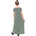 Illusion Waves Pattern Kids  Short Sleeve Maxi Dress View2