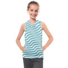 Beach Waves Kids  Sleeveless Hoodie by Sparkle