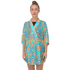 Illusion Waves Pattern Half Sleeve Chiffon Kimono by Sparkle