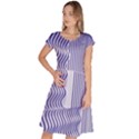 Illusion Waves Pattern Classic Short Sleeve Dress View1