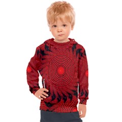 Illusion Waves Pattern Kids  Hooded Pullover by Sparkle