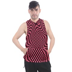 Illusion Waves Pattern Men s Sleeveless Hoodie by Sparkle