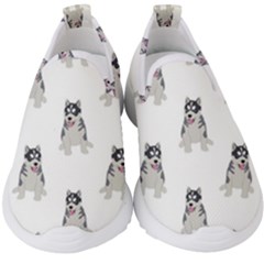 Cute Husky Puppies Kids  Slip On Sneakers by SychEva