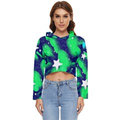 Space Odyssey  Women s Lightweight Cropped Hoodie by notyouraveragemonet