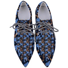 Blue Tigers Pointed Oxford Shoes by SychEva