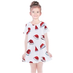 Red Christmas Hats Kids  Simple Cotton Dress by SychEva