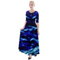 Blue Waves Abstract Series No8 Half Sleeves Maxi Dress View1