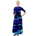 Blue Waves Abstract Series No8 Half Sleeves Maxi Dress View2