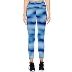 Blue Waves Abstract Series No5 Pocket Leggings  by DimitriosArt