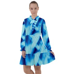 Blue Abstract 2 All Frills Chiffon Dress by DimitriosArt