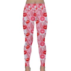 Rose Lips Lightweight Velour Classic Yoga Leggings by Sparkle