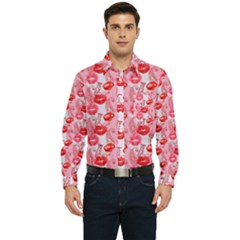 Rose Lips Men s Long Sleeve Pocket Shirt  by Sparkle