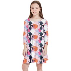 Digi Anim Kids  Quarter Sleeve Skater Dress by Sparkle