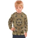 Wood Art With Beautiful Flowers And Leaves Mandala Kids  Hooded Pullover View1