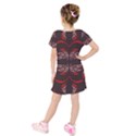 Floral folk damask pattern Fantasy flowers Floral geometric fantasy Kids  Short Sleeve Velvet Dress View2