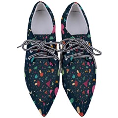 Bright Mushrooms Pointed Oxford Shoes by SychEva