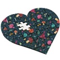 Bright Mushrooms Wooden Puzzle Heart View3